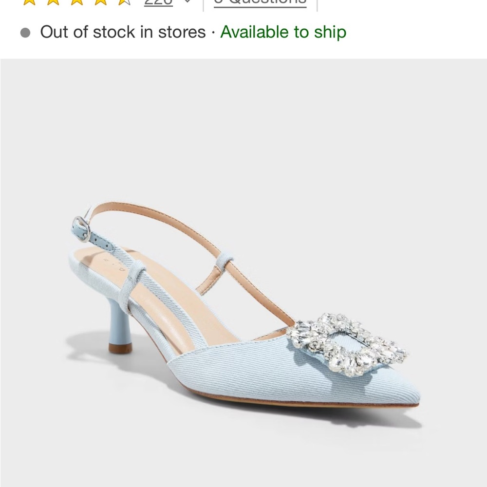 Target a new day chambray rhinestone kitten heels size